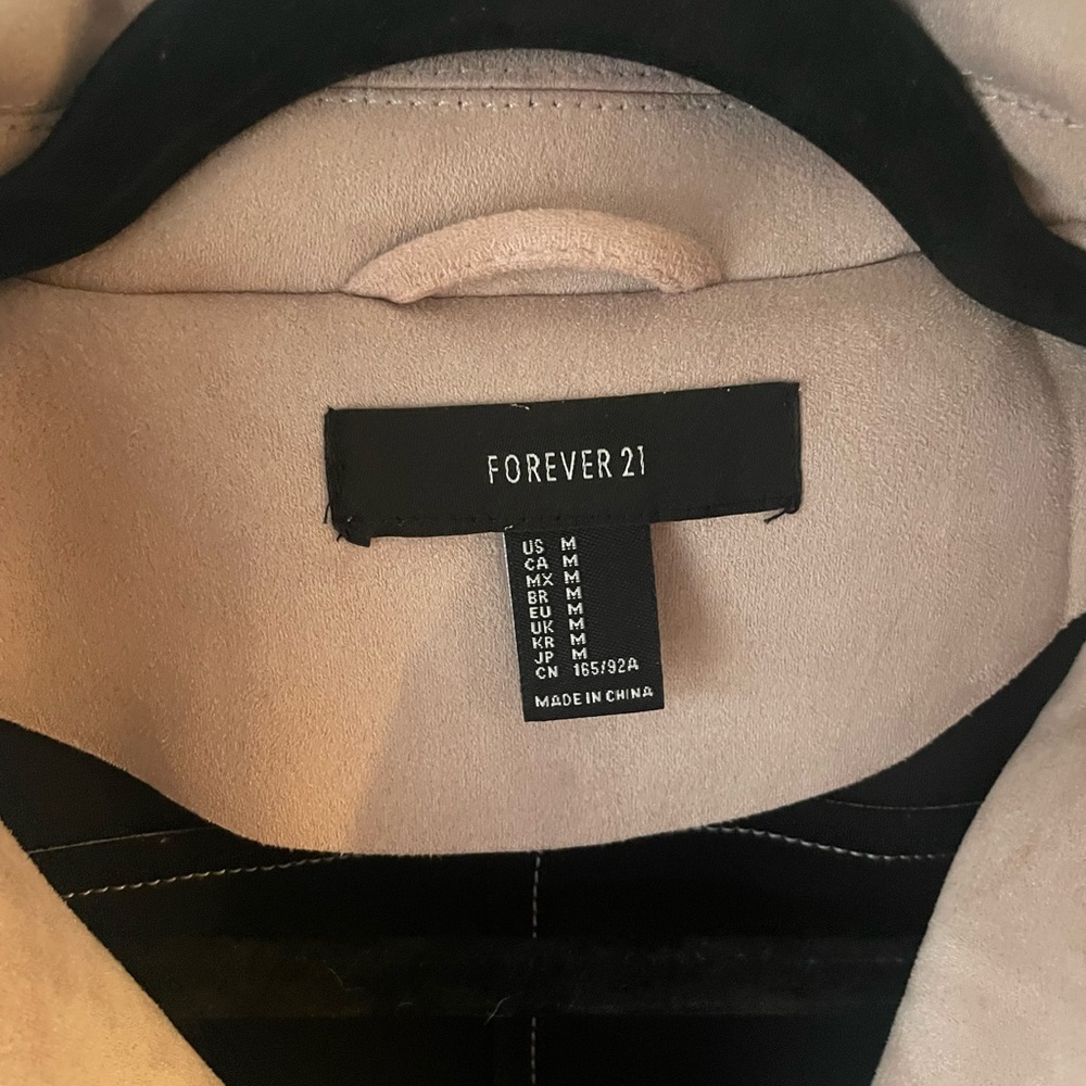 Forever 21 Faux Suede Pink Moto Jacket Women’s Medium - Picture 4 of 6